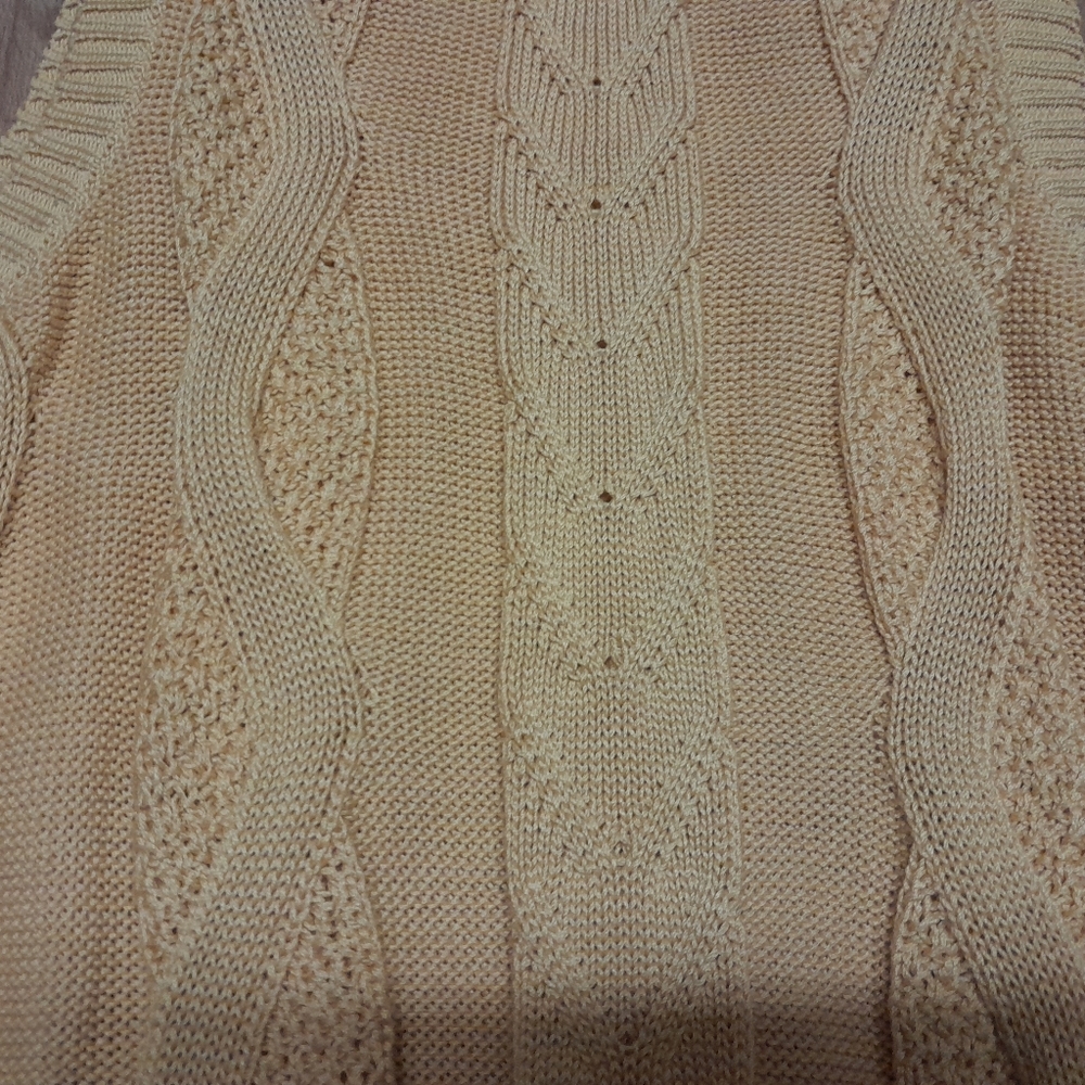 Peruvian Connection Yellow Cable Knit Sweater Dre… - image 2